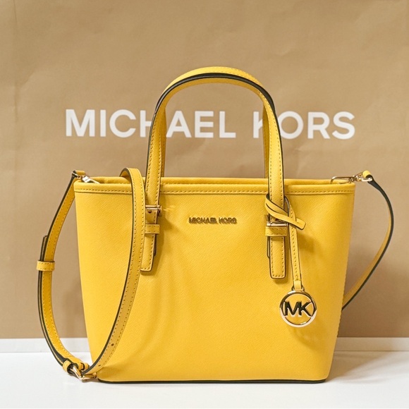 Michael Kors Jet Set Travel XS Tote Shoulder Bag Yellow Citrus - Picture 1 of 15